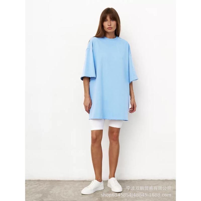 Women's Spring and Summer Solid Colour Short Sleeve Loose T-shirt