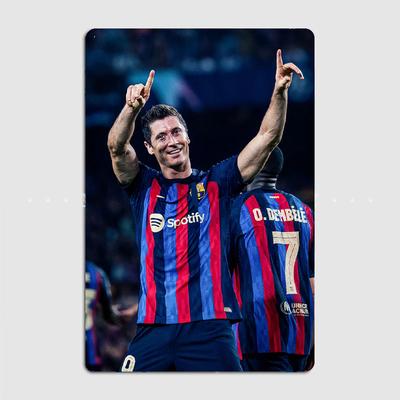 Robert Lewandowski Piłkarz Retro Plakaty Metalowy Plakat Znak Pubu Garaż Klub Bar Wnętrze Ściana Dekoracja Pokoju Wystrój Domu