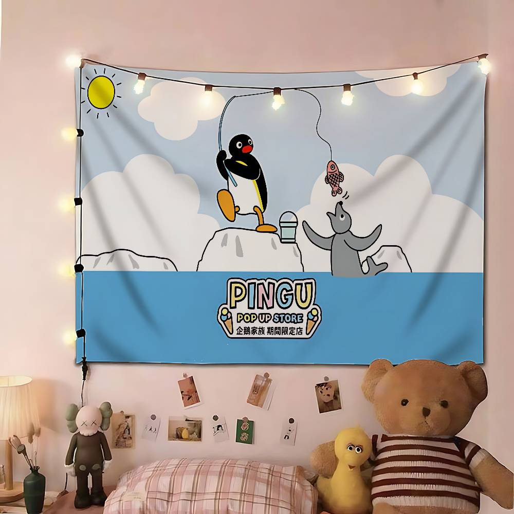 Tenture Murale Pingu Pingouin Tapisseries Personnalisables de Styles Variés Accrochages Muraux Impression de Photos de Célébrités Accrochages Muraux