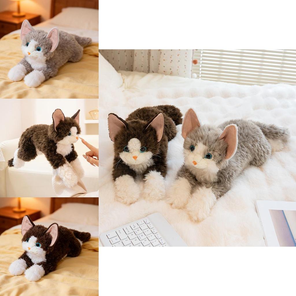 Plush Cat Figurine With Soft Short Plush For Home Decor And Gift Ideas