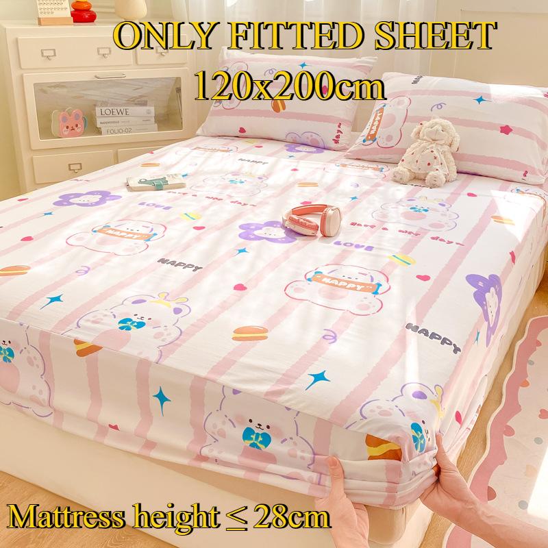 Fitted Sheet Pure Cotton Non-fading Non-balling Single-piece Bed Sheet Non-slip Multi-specification Bedding Bedspread Protector
