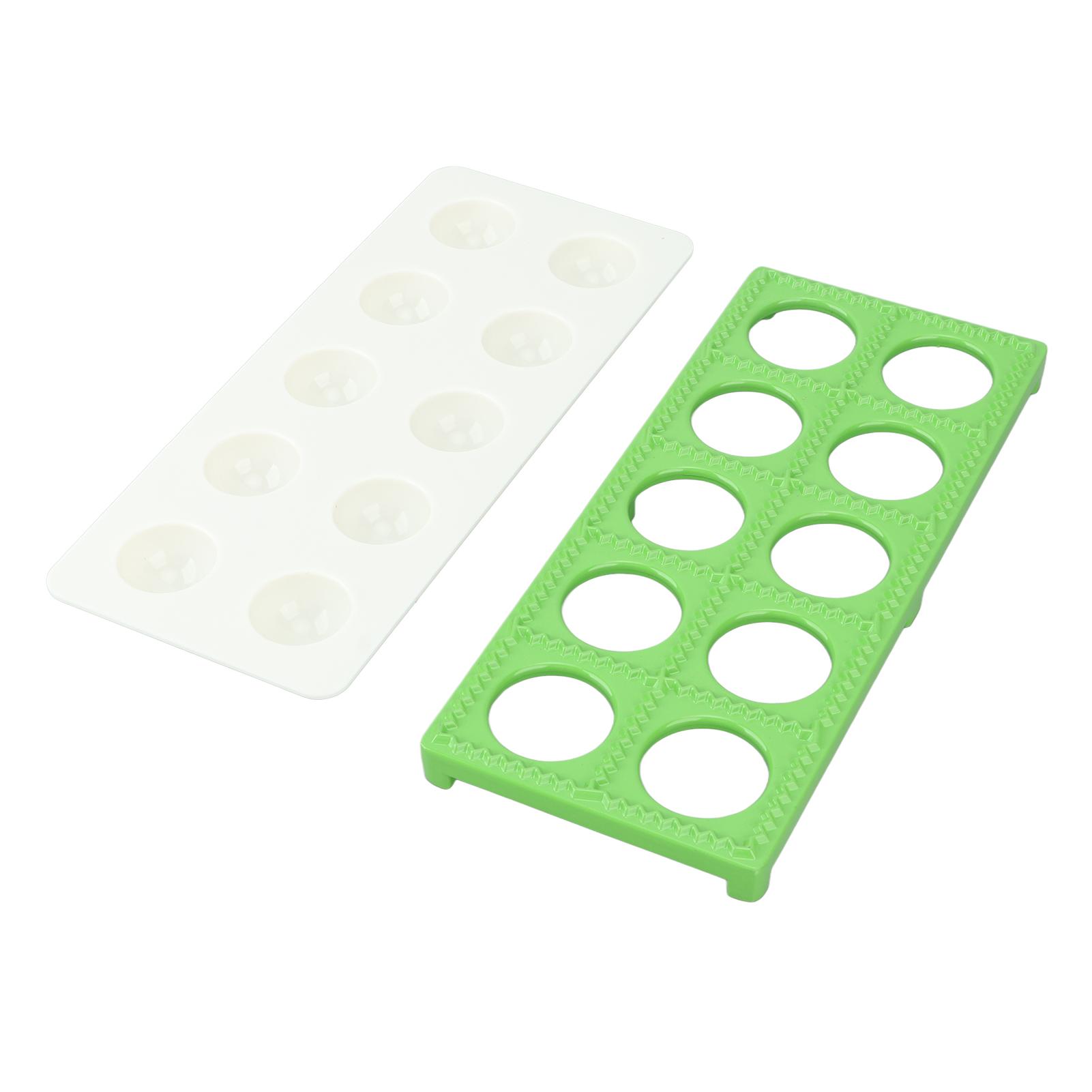 Ravioli Maker Press 10 Holes Iron ABS Durable Square Ravioli Maker for Home Dumpling Making Green L