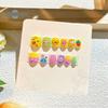 12Pcs Kids Cartoon False Nails - Cute Christmas Themed Pattern, Embossed Press On Nails, Self-adhesive Fake Nails DIY Art