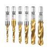 6PCS Hex Shank Tap Drill Bit Set High Speed Steel Spiral Threading Tapping Chamfering Bits
