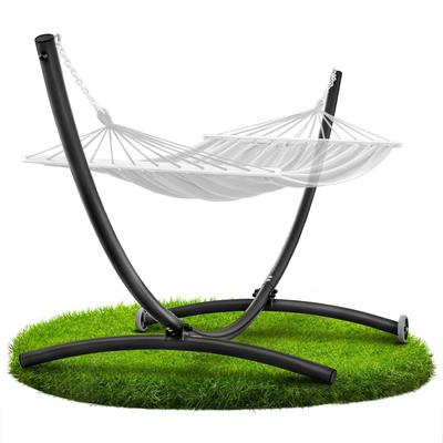 Metal Frame for a Garden Hammock On Wheels, Black Metal, Two-person