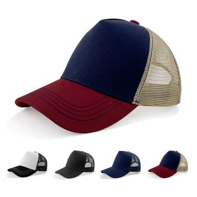 Summer Polyester Cotton Color Blocking Net Hat Embroidered Outdoor Travel Sun Hat Casual Breathable Baseball Cap