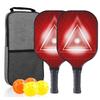 Glass Fiber Pickleball Paddle Set With 4 Balls Carry Bag Lightweight Durable Racket Beginners Recreational Players
