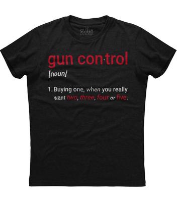 Waffenkontrolle Definition Lustige Aussage Herren Kurzarm Baumwolle Schwarz T-Shirt