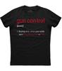 Gun Control Definition Funny Statement Mens Short Sleeve Cotton Black T-shirt