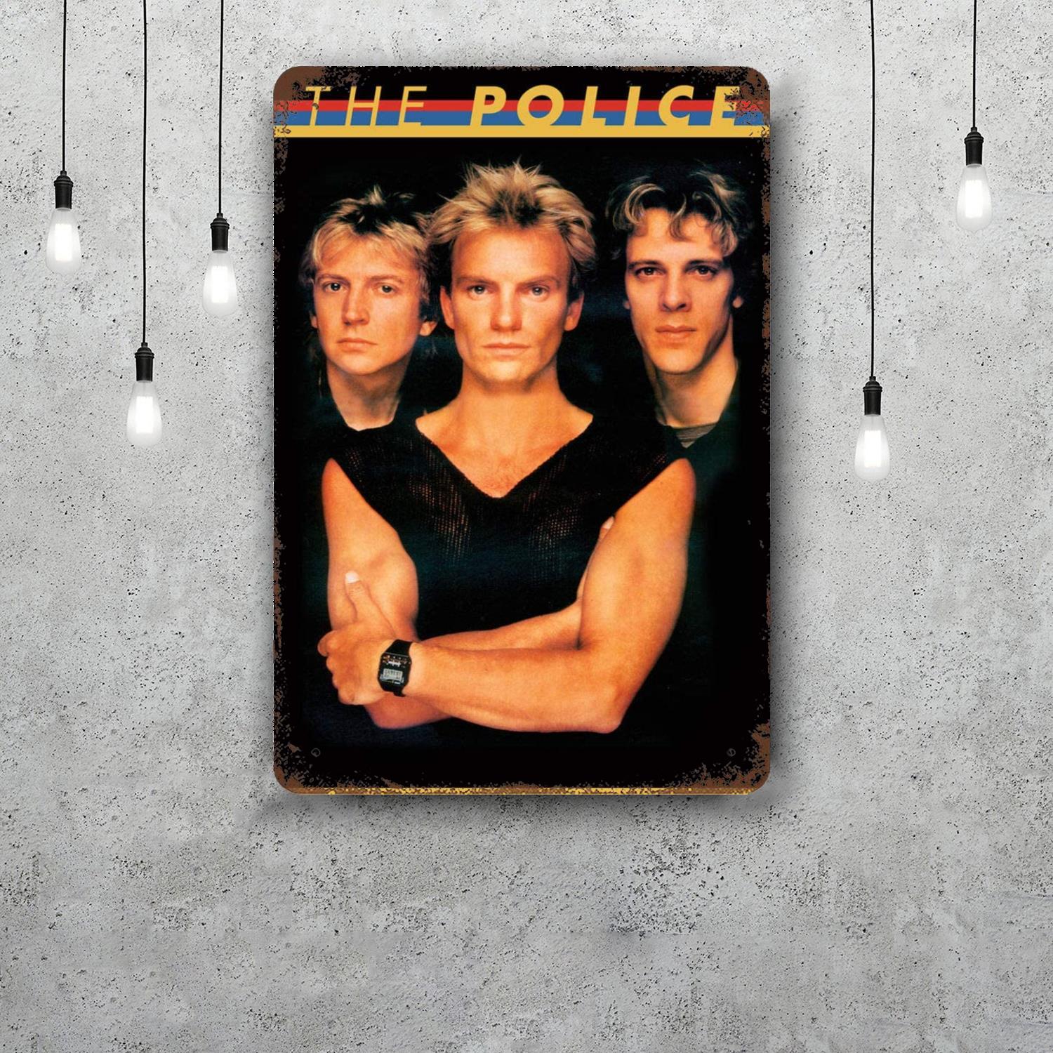 

The Police Band Vintage Tin Sign Home Decor Wall Decor Art Wall Mural Room Decoration Decor Retro Metal Sign Plate Bar Posters 20x30cm（7.8x11.8inch）