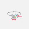 Real 925 Silver Colored Zircon Butterfly Adjustable Ring For Women Cute Insect Fine Jewelry Niche Design Accessories