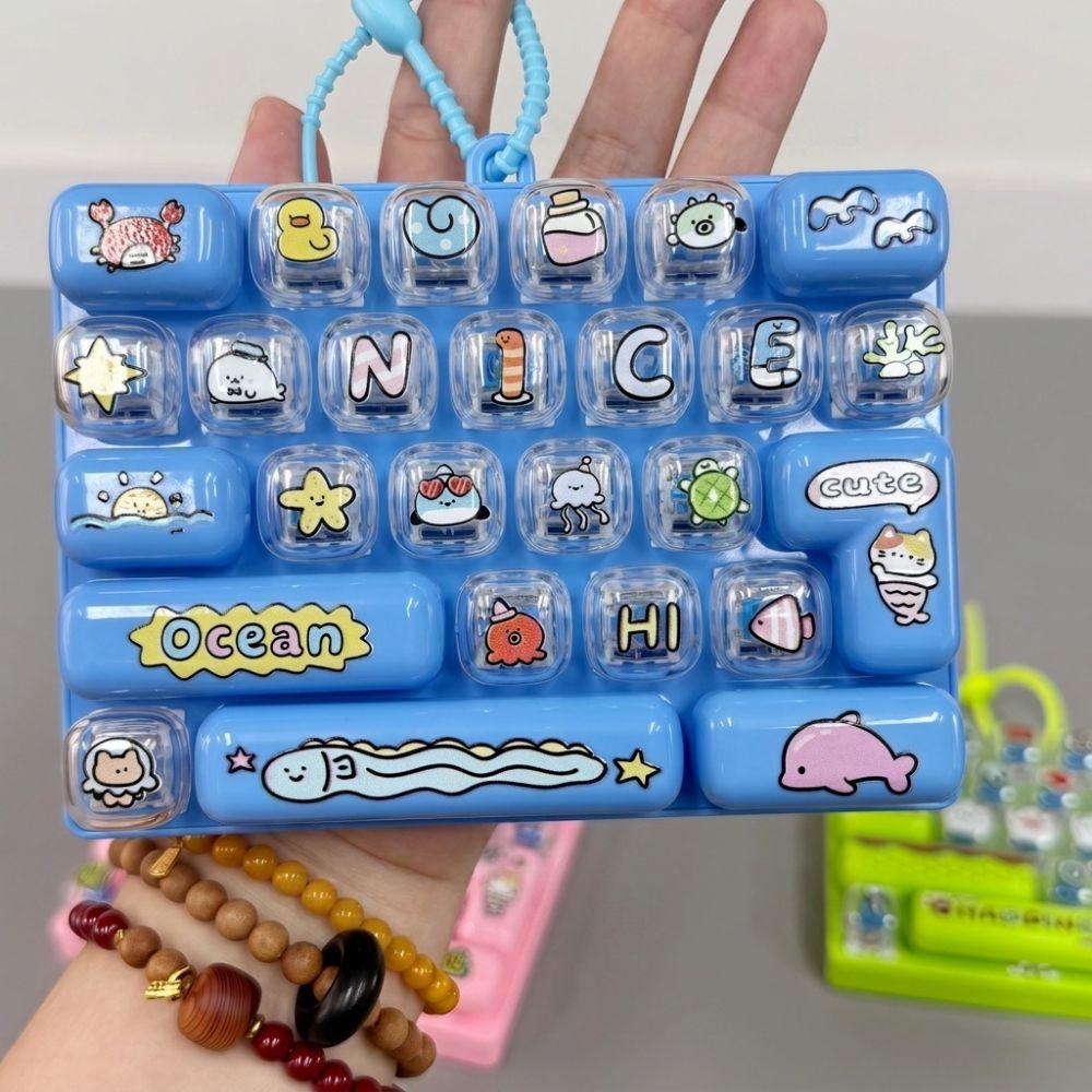 Plastik Mechanische Fidget Tastatur Cartoon Fidget Schlüsselanhänger Spielzeug Schreibtisch Dekoration