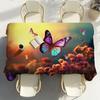 Color Butterfly Table Cloth Party Decor Dining Room Home Kitchen Patios Waterproof Stain-Proof Table Cloth
