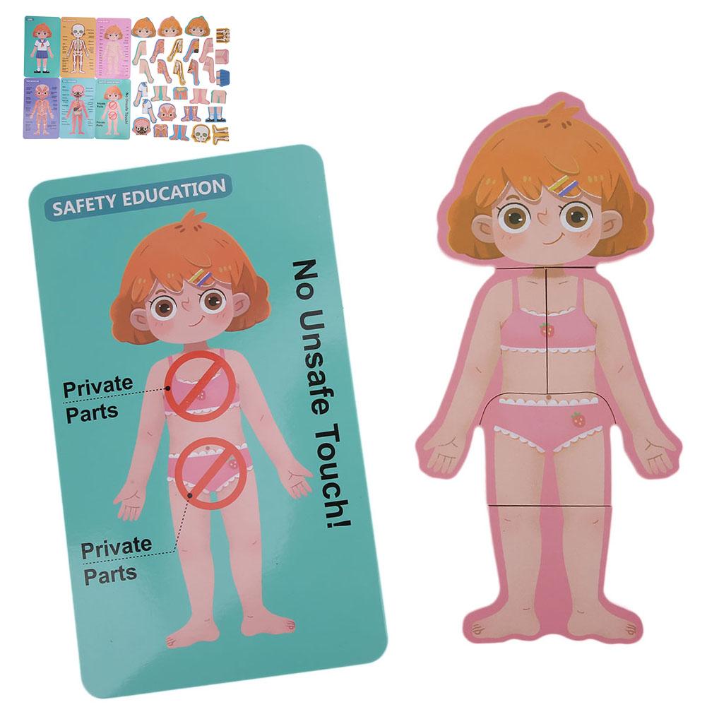 Children Wooden Human Body Organ Structure Cognition Puzzle Jigsaw Toy Educational ToysGirl Body