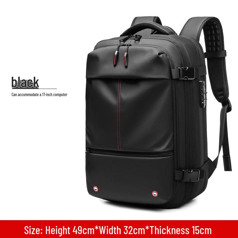 Expandable Large-Capacity Men's Travel Backpack with Vacuum Compression for Short Trips and Laptop Storage