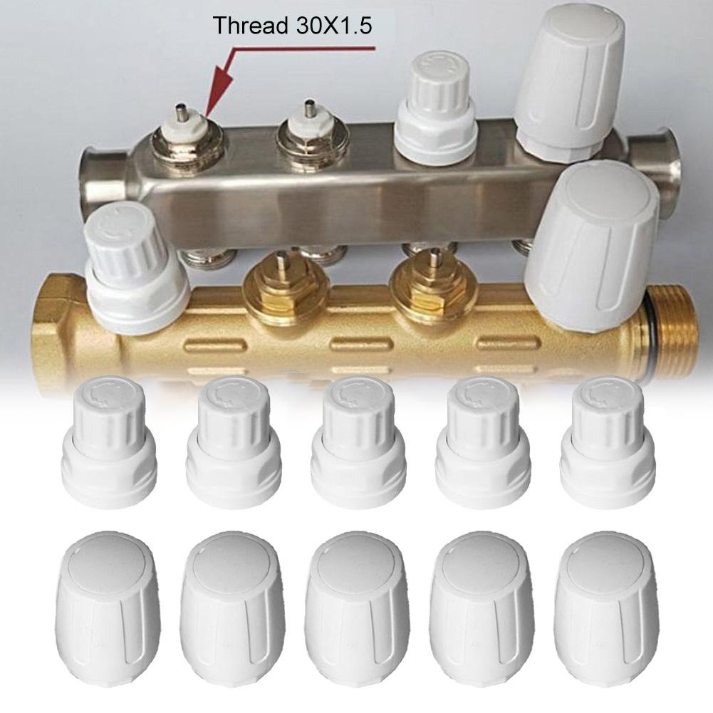 5 Stück Heizkörperventile für Fußbodenheizungsverteiler, Gewindegröße M30x1,5, geeignet zur Temperaturregelung von Heizkörpern