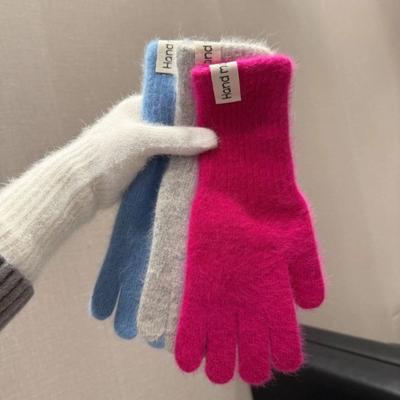 Candy Colors Women Winter Warm Gloves Elasticity Warm Riding Gloves  Men and Women