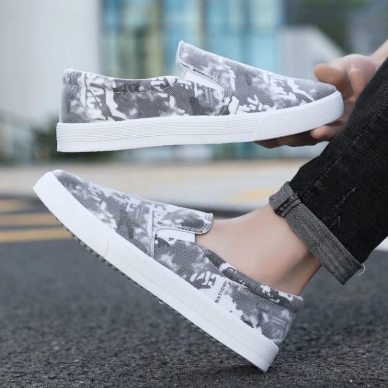 Sneakers Wear to Work Non Slip Print Men's Casual Shoes On Sale Classic Original Vulcanize Size 44 Comfortable New In Male Shoe