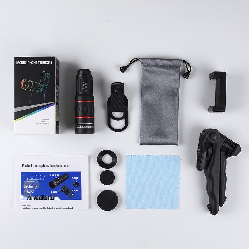HD Telephoto Monocular Phone Lens, 18X-28X-64X Zoom for Photography