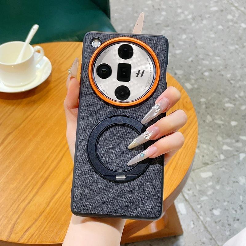 Applicable To Oppofindx1 Mobile Phone Case Magnetic Rotating Bracket Findx1ultra Magnetic Cloth Pattern Protective Case 1g