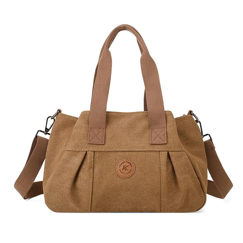Fashionable Large Capacity Shoulder Bag Women s Simple All-matching Canvas Cross-body Handbag