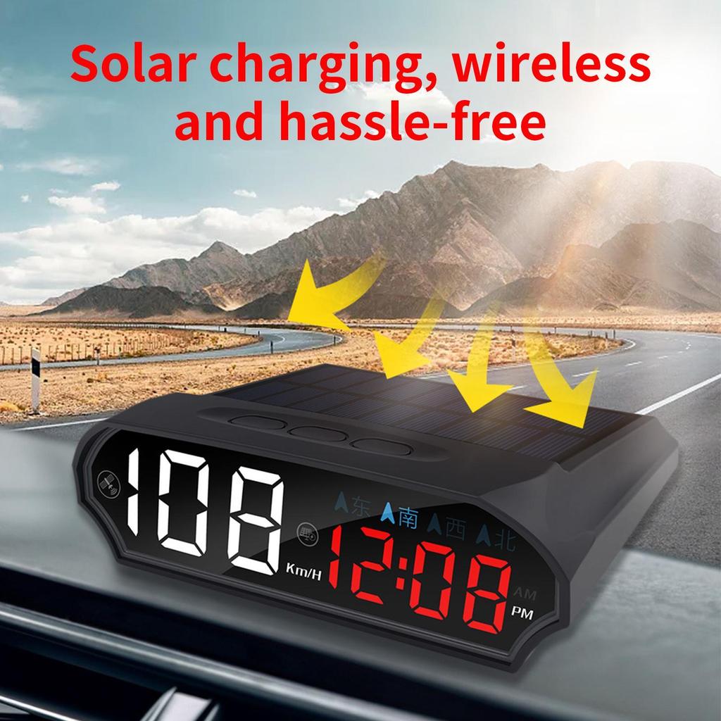 Heads Up Speedometer Display Solar Vehicle Speed Monitoring Supplies Car Speedometer Display For Sedans RVs SUVs Trucks Drivers