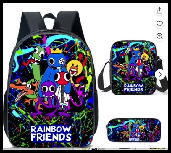 Student Schoolbag Cartoon Backpack Set 3D Digital Printing Backpack
