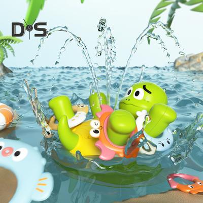 Baby Bath Toy with 5 Rings Water-Squirting Turtle Educational Water Play Toy Colorful Ring Toss Game for 2-8 Year Old Boys Girls