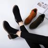 Women's Autumn/Winter Velvet Martin Boots - British Style, Retro Chic, Versatile Short Boots for Students and Riders.