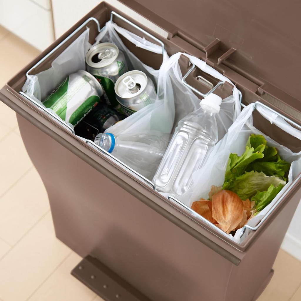 Kosz na śmieci na kółkach Kcud Szeroki pedał Wszystko jestemD (39L, Brązowy)