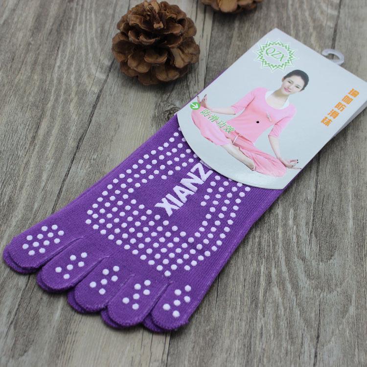 Non-Slip Yoga Socks Five-Finger Socks, Women'S Color Medium Tube Five-Toe Socks