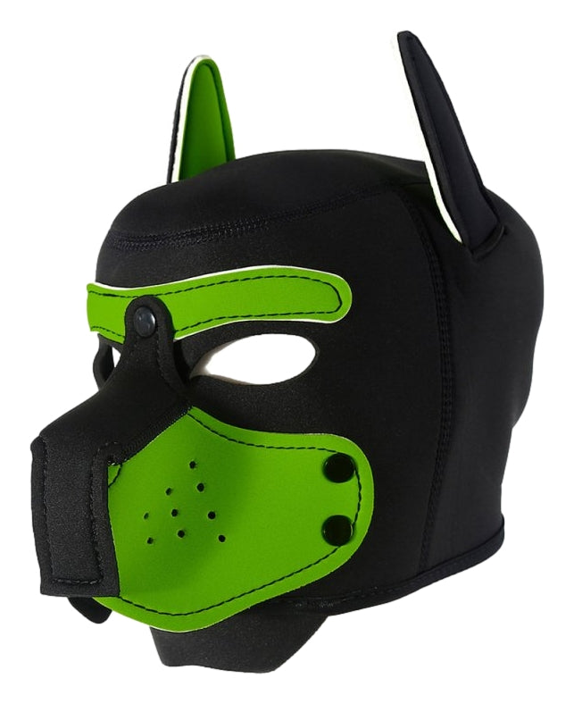 Cagoule Enjoy Puppy Noir-Vert - Kinky Puppy - Puppy Play, Dildos Queue