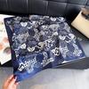 Plaid Rose Print Scarf Imitation Silk Retro High-end Sunscreen Shawl Neck Square Scarf Scarf Silk Scarf Headscarf
