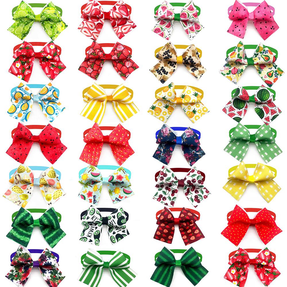 50/100pcs New Dog Bowties Butterfly Pattern Summer Style Dog Grooming Small Dog Bow Tie Dog Bowties Pet Dog Grooming Accesories