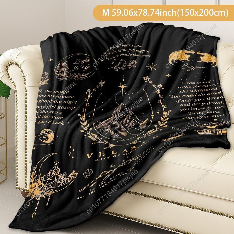 Acotar Merchandise Blanket Night Court Gift Thorn Rose Plush Pillow, Book Series Gift Sjm Fan Art Hsm Blanket Custom blankets
