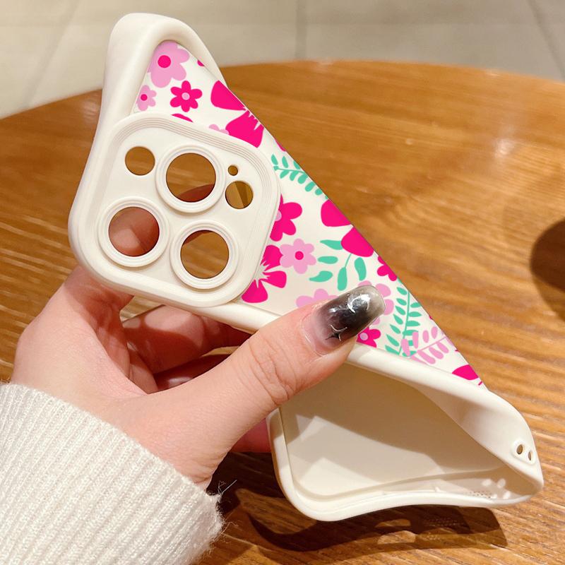 Transparent Soft TPU Back Cover For iPhone 17 Pro Max Air 16 15 Pro Max 14 13 12 Pro Max 11 Cartoon Flowers Printed Phone Cover