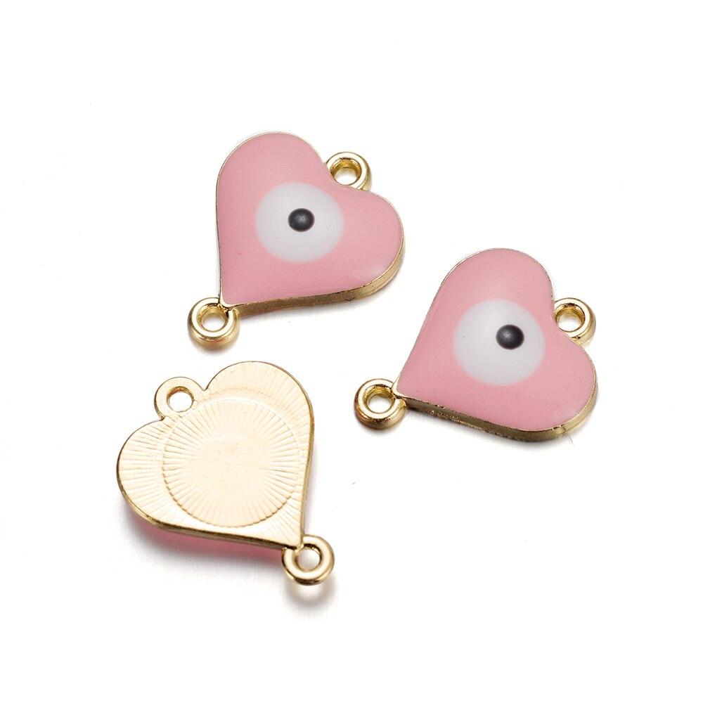 5 ks/šarže smaltované slitiny Evil Eyes přívěsek Srdce přívěsky pro DIY Náhrdelník Náramek Náušnice Přívěsky Příslušenství pro výrobu šperků