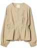 B:MING LIFE STORE by BEAMS Women's Waist Gathered Blouson, Beige, Size M