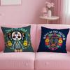 Mexico Easter Flower Skeleton Pillow Case Pattern Printing Pillowcase Living Room Sofa Cushion Cover Bedroom Room Decor