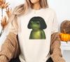 Plus Size Summer Womens Frog with Bob Haircut Meme Print TShirt Cotton Breathable Stylish Versatile Street Style Oversized