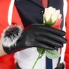 Guanti in Pelle Uomo Invernali da Equitazione Plus Velluto Ispessiti Caldi Antivento Impermeabili Touch Screen Inverno Equitazione Moto Crema