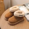 Winter Toddler Outdoor Ankle Boots   Kids Furry Hairy Snow Boots for Girls Non-slip Warm Children's Causal Plush Boots