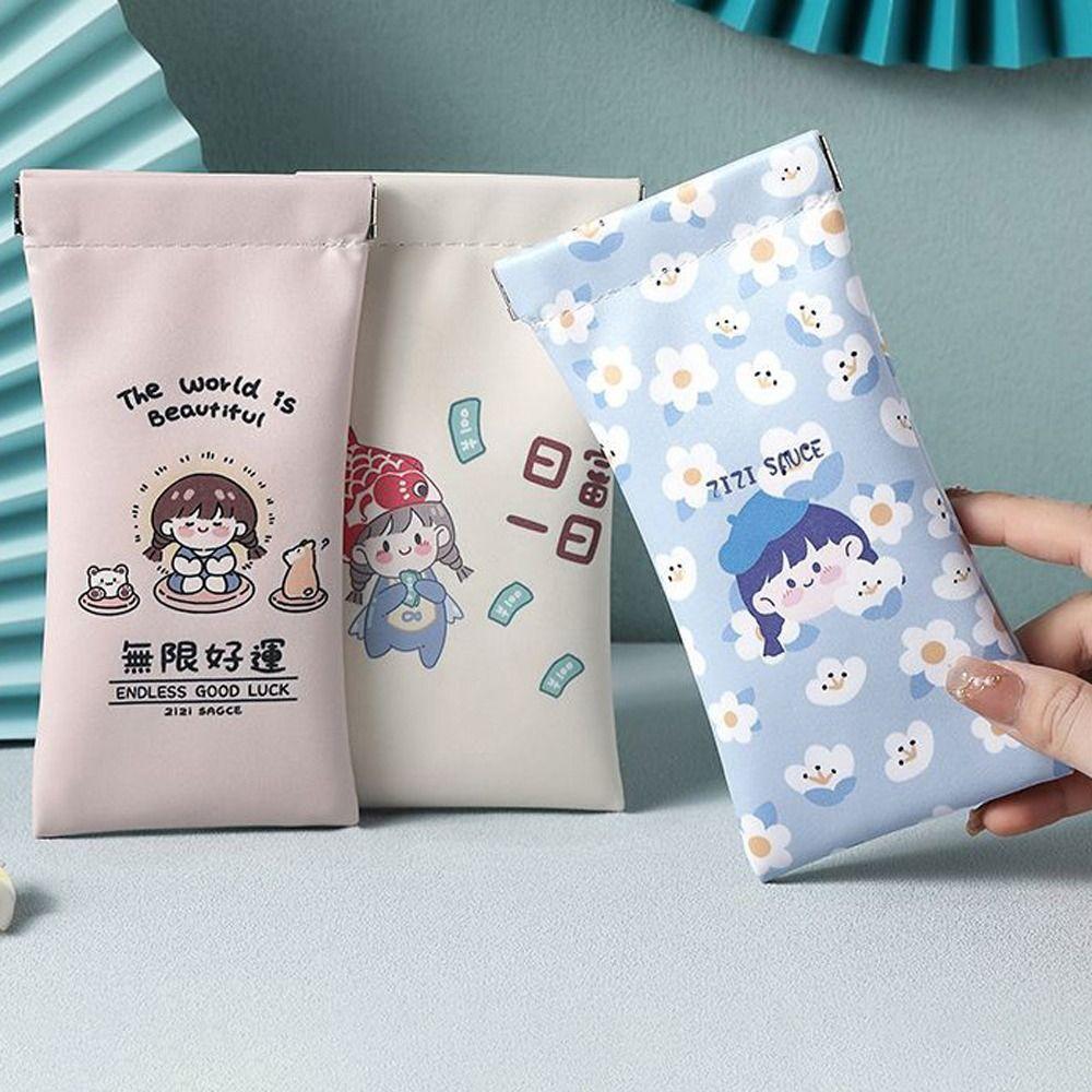 Storage Bag Letter Flower Sunglasses Bag Women Spring Bag PU Leather Glasses Case Cosmetic Bag