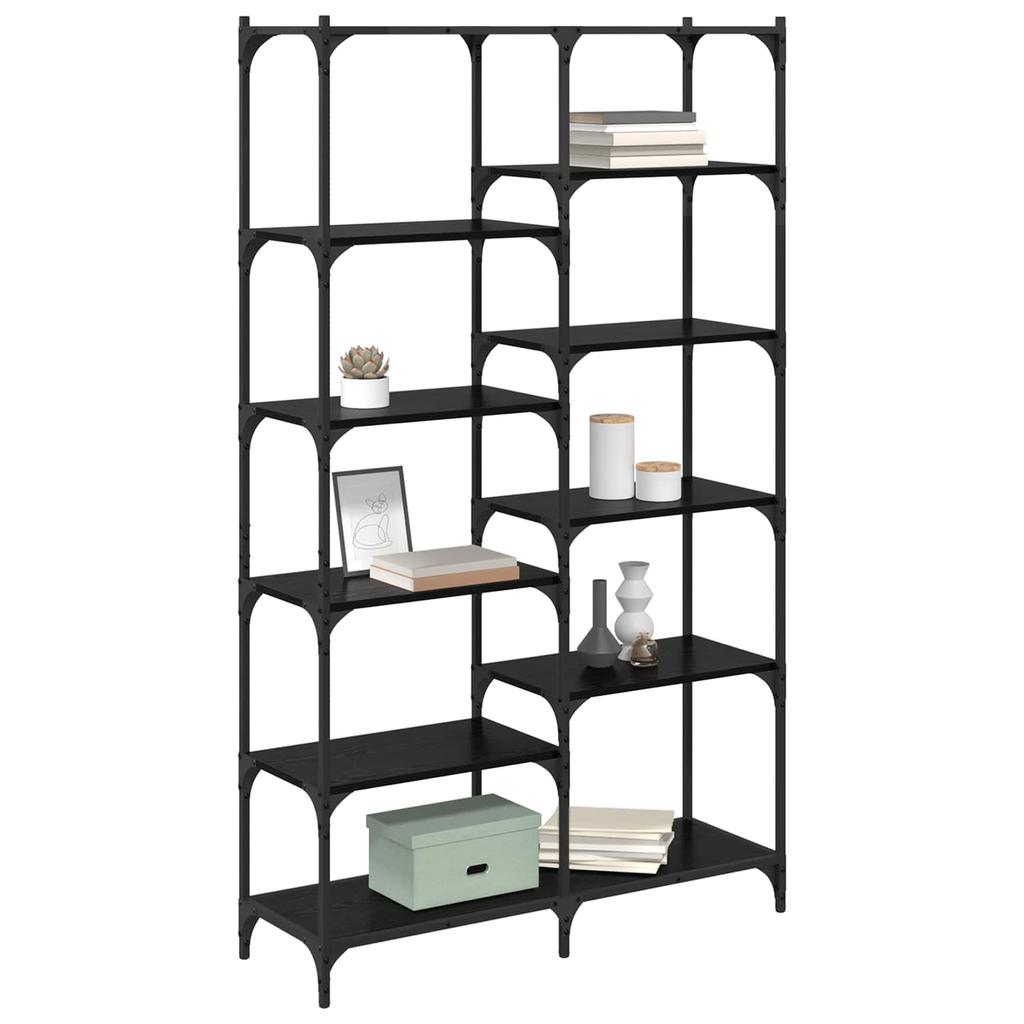 Black Oak Effect Bookshelf 100 x 32 x 170 cm Particleboard