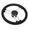 3 Spoke Destroyer Steering Wheel 13.5 Inch Stainless Steel Boat Steering Wheel with Foam Grip for Yacht