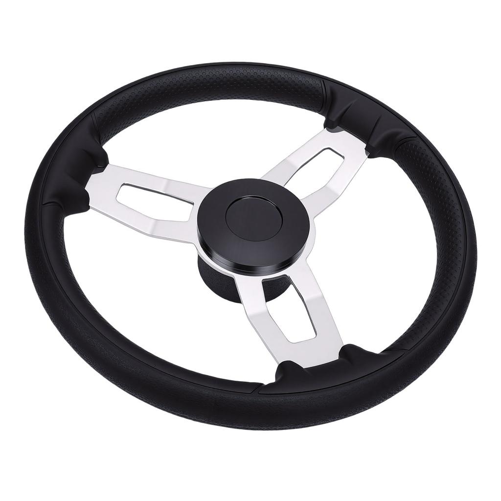 3 Spoke Destroyer Steering Wheel 13.5 Inch Stainless Steel Boat Steering Wheel with Foam Grip for Yacht