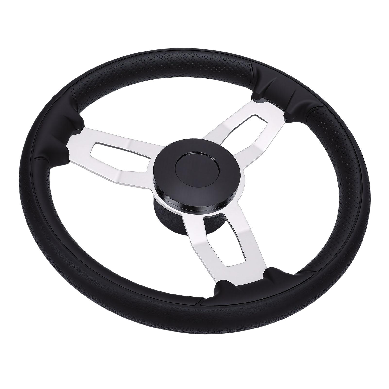 

3 Spoke Destroyer Steering Wheel 13.5 Inch Stainless Steel Boat Steering Wheel with Foam Grip for Yacht