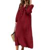 Summer Ladies Dress Cotton Linen V-Neck Elegant And Breathable Long Sleeve Button