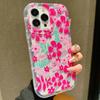 Blume Sommer Rosa Floral Handyhülle für iPhone 13 11 12 14 15 16 Pro Max 16E XR X XS 7 8 Plus SE2 Stoßfeste transparente Hülle