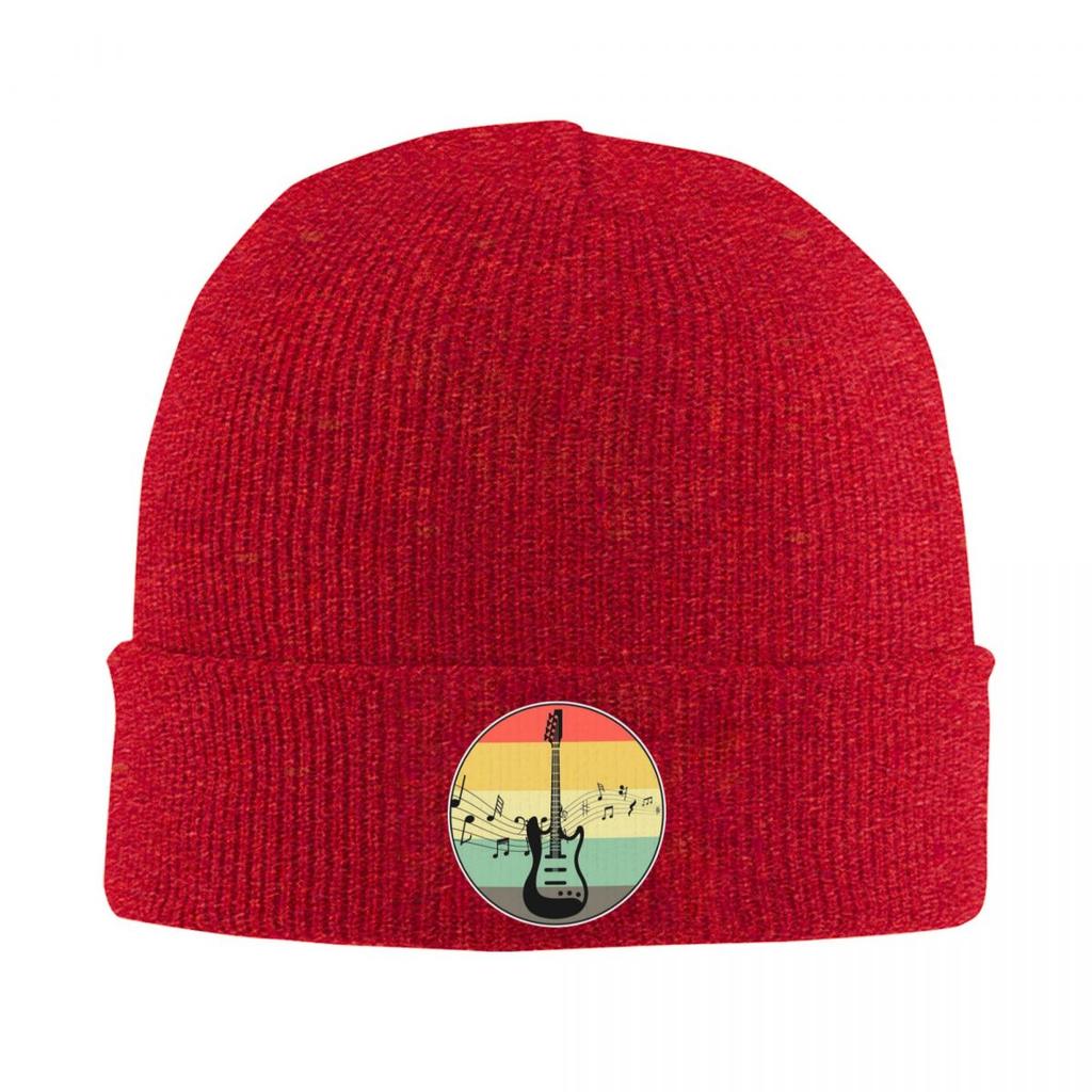 Retro Music Bass Guitar Warm Knitted Cap Winter Knit Bonnet Hat Skullies Beanies Hip Hop Caps for Unisex